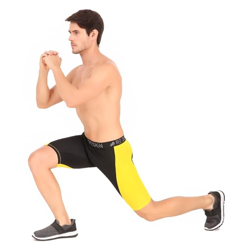 Image of Redesign Nylon Dual Color Compression Shorts for Multi-Sports with Back Zip Pocket