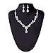 sailimue Crystal Bridal Jewelry Set For Women - Rhinestone Necklace Dangle Earrings Bracelet for Wedding, Bride, Bridesmaid, Party, Prom