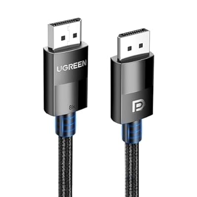 UGREEN VESA Certified 8K DisplayPort Cable 6.6FT, DP 1.4 Display Port Cable Cord Support 8K@60Hz, 4K@240Hz, FreeSync, G-Sync, HDR, 32.4Gbps for HDTVs, Displays, Monitors, Graphics, PC