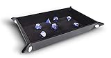 RNK Gaming Folding Dice Tray PU Leather and Black Velvet Rectangle for Dice Rolling Games Like DND d&d