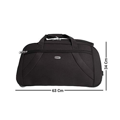 Image of Timus Club Mumbai 65 CM Black 2 Wheel Duffle Trolley Travel Bag for Women and Men