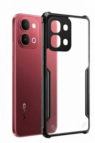 Image of SPAZY CASE Transparent Shockproof Back Cover for Vivo Y31t 5G | Clear Case with Air Cushion Corners | Scratch Resistant Hard Back | Camera & Screen Protection