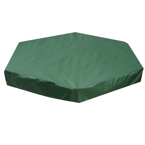 Wuyangcun Cubierta para arenero, tela Oxford, forma hexagonal, impermeable, a prueba de polvo, verde para jardín, patio trasero, parque infantil (180 x 150 cm)