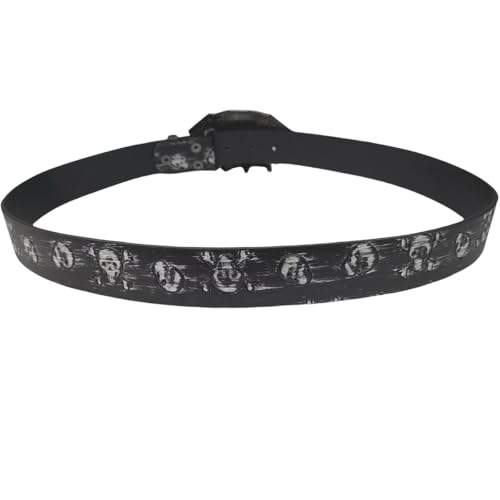 Men's Dark Academia Style Belt - Adjustable Genuine Leather Strap with Detailed Metal Buckle, Gothic Inspired Design4