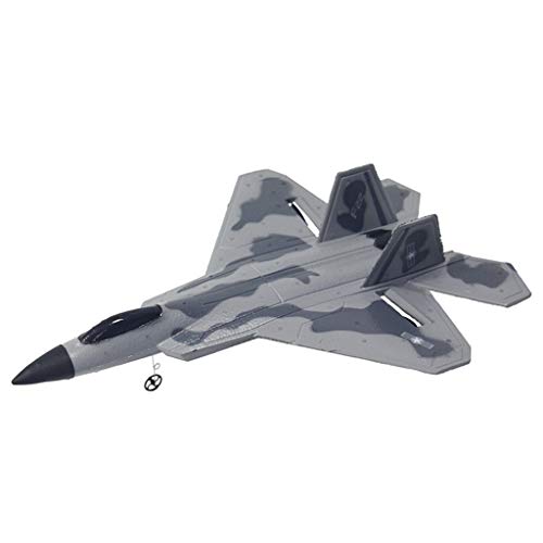 RC Fighter - Mini RC F22 Raptor Model Toy Drone EPP Remote Control RC Airplane RTF Kids Toy Jet Fighter Aircraft Model For Beginner and Kids (Camouflage, 38x28x11cm)