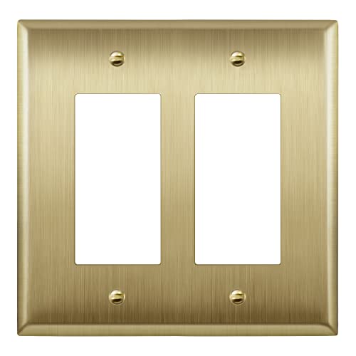 LIDER Decorator Switch or Receptacle Metal Wall Plate, Outlet Cover, Corrosion Resistant, Mid-Size...