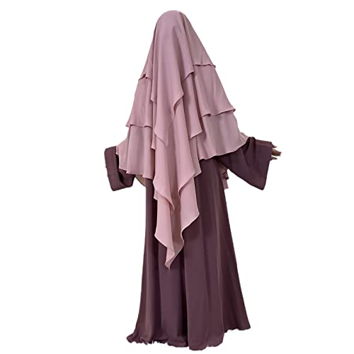 FPOVFPO Hijab for Women's Muslim Jilbab Islamic Ramadan Solid Color Soft Lightweight Long Scarf