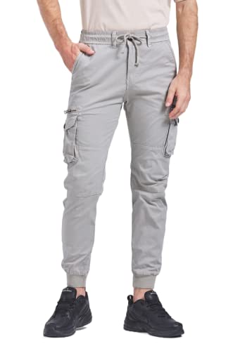 JackieLove Men's Joggers Work Camo Chino Utility Combat Pants Trousers with Multi Pockets for Spring