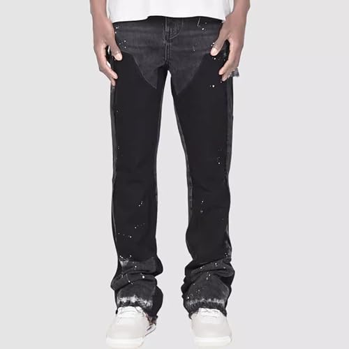 Men's Stacked Flared Jeans Y2K Streetwear Loose Fit Denim Pants Stacked Flared Hip Hop Jean2