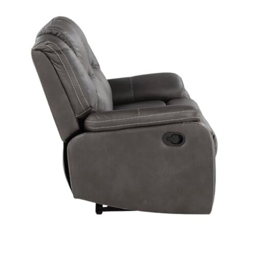 Image of Torque - Alfex 2 Seater Leatherette Manual Recliner | Recliner Sofa /Chair for Living Room, Bedroom, Office | 1 Year Warranty - Grey