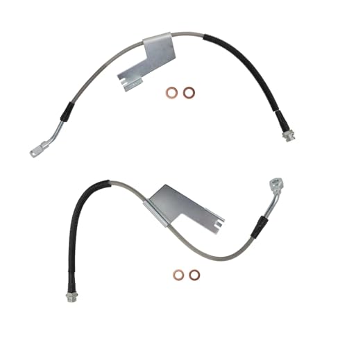 Image of TRQ Front Performance Brake Hose Set Compatible with 1996-2002 Chevrolet Express 2500 Express 3500 1996 G30 GMC G3500 Savana 2500 Savana 3500