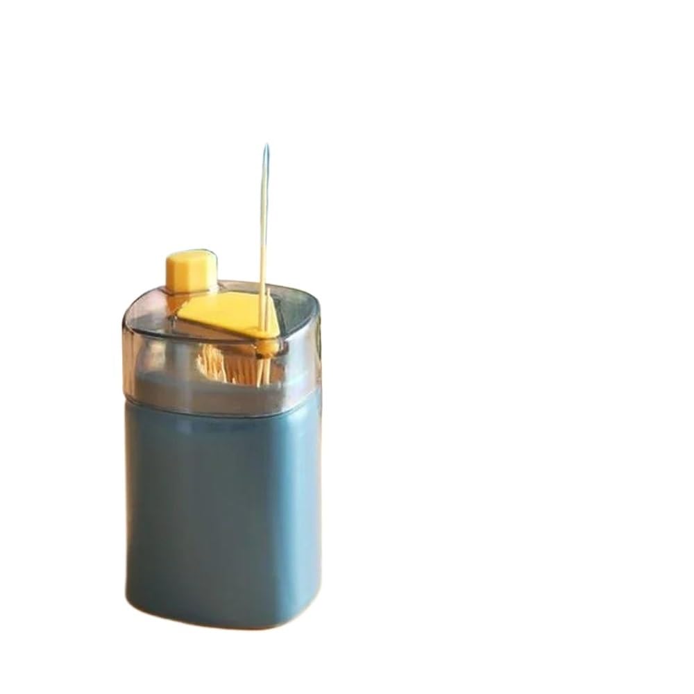 TIANSHENGQI Automatic Pop Up Toothpick Holder Push Type Dispenser Household Living Room Dining Storage Box(Blue)