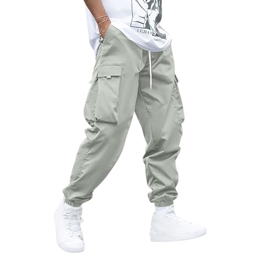 Image of ZAFUL Men's Streetwear Cargo Pants with Flap Pockets & Drawstring Elastic Waist - Casual & Techwear Joggers