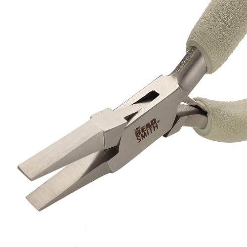 The Beadsmith Flachzange – Wire Elements Serie – 159 mm – polierter Stahlkopf, Komfortgriff und Doppelblattfeder, europäisches Design und Qualität, Werkzeug für die Schmuckherstellung