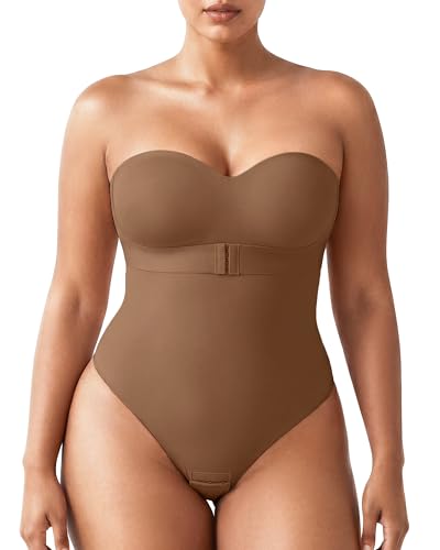 Image of Shapewear Bodysuit Tummy Control Strapless Bra Shapewear for Women Strapless Faja Body Shaper Thong Light Shapewear