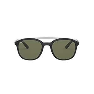 Ray-Ban carré double pont lunettes de soleil en noir Vert polarisé RB4290 601/9A 53