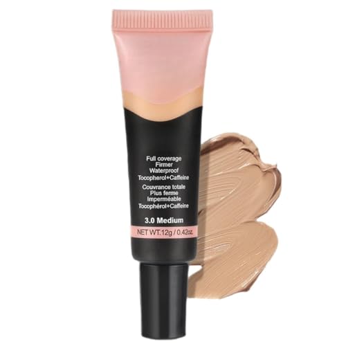 Corrector de cobertura total, corrector de ojos ligero, base de maquillaje líquida correctora de color natural, maquillaje de larga duración.