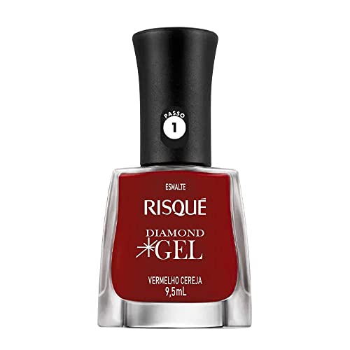 Esmalte Risqué Diamond Gel Vermelho Cereja Cremoso 9,5 Ml