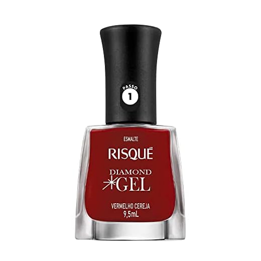 Esmalte Risqué Diamond Gel Vermelho Cereja Cremoso 9,5 Ml