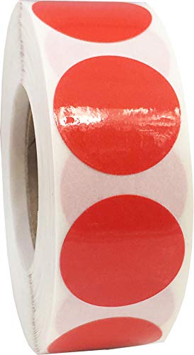 Étiquettes de codage de couleur rouge laminées et résistantes en rouleau