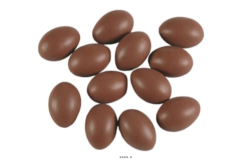 Artif-Deco-mag.com - ¼ufs de chocolate artificial en paquete de 12 plástico soplado H 65x45 mm