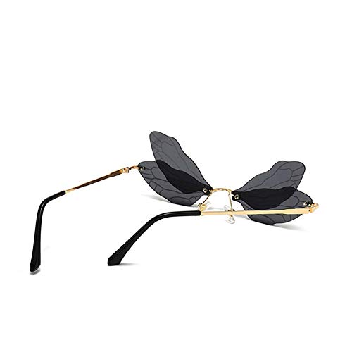 Image of ENTHYI Dragonfly Wing Shape Sunglasses for Women /Men Frameless Irregular Glasses Shades Party Sun Glasses