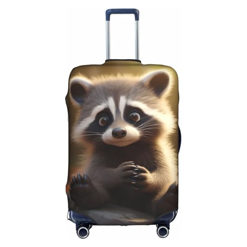 BREAUX Cute Raccoon print Luggage Protective Covers Luggage Sleeves Luggage Decorative Covers, Zip Luggage Covers