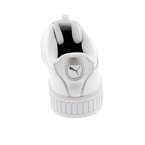 Image of PUMA Carina 20 Pop Up Metallics Womens Sneaker 105 BM US WhiteSilverSilver