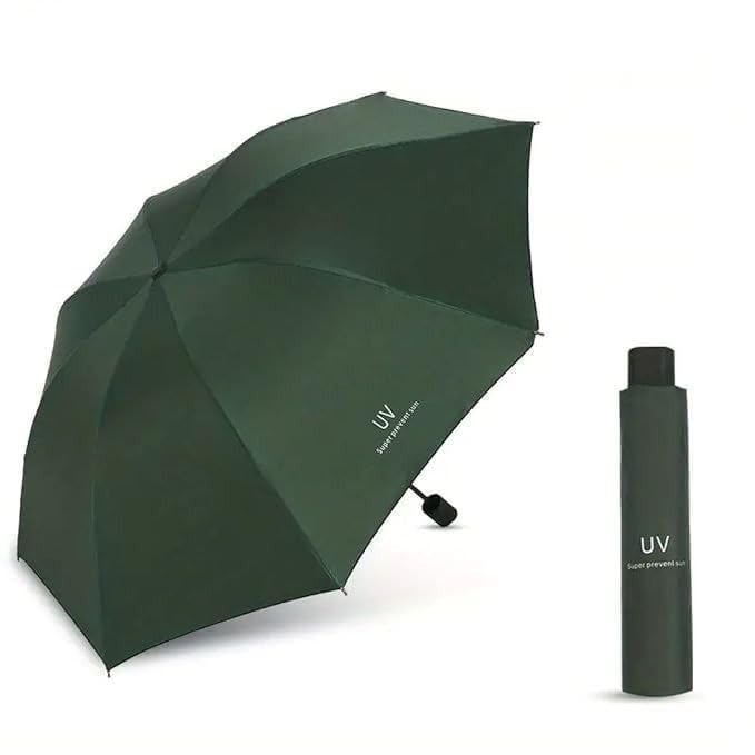 SEMNOX CREATION Windproof Travel Umbrella Sturdy Fiberglass Frame Compact Umbrella Auto Open Close Portable UV Protection.(Green)