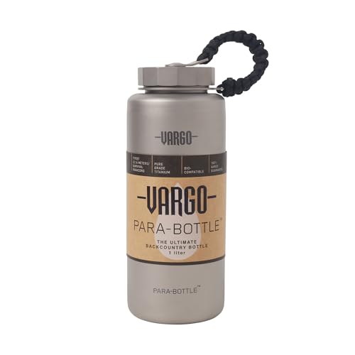 Vargo Titanium para-Bottle | Ultralight Titanium Water Bottle with 7 Feet of Replaceable 550 Paracord | 1 Liter (34 oz.) | Model T-452 - Image 3