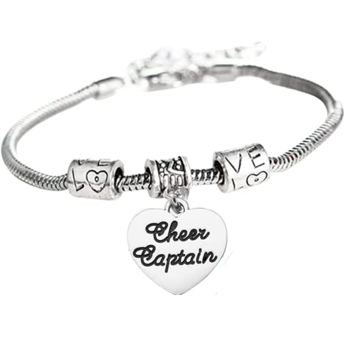 Sportybella - Cheer Captain Bracelet - Snake - Cheerleading Charm Jewelry Gift for Cheerleaders, Premium Accessories