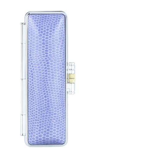 サニートカゲ印鑑ケース(G25)朱肉付き 実印・銀行印収納 トカゲ柄 レザー調 高級本革 男性 女性 ハンコ 祝い プレゼント ギフト 入学祝い パープル(VT)L(16.5mm-18.0mm用)