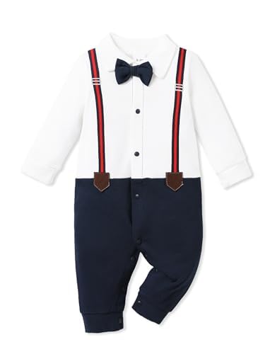 PATPAT Pagliaccetti per Bambino Cotone Morbido con Maniche Lunghe e Senza Piedi, Onesie Neonato Personalizzati per Maschi e Femmine, Tutine Neonato 0-3 Mesi, Body Lungo, Regalo Neonato Maschio