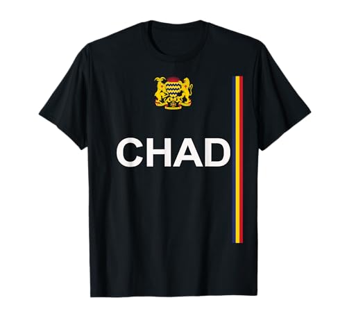 Armoiries nationales de style sportif tchadien et drapeau du Tchad T-Shirt