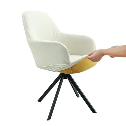 Iauddy Swivel Armchair Accent Dining Chair Cover for Office, Stretch Mid-Back Office Desk Chair Sliopcover Leisure Arm Chair Protector with arms for Living Room