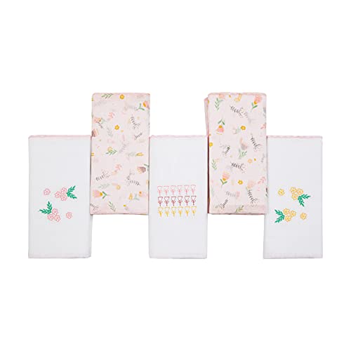 Fralda Papi Compose Bordada e Estampada para Bebê 70cm X 68cm Contém 05 Un