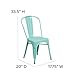 Flash Furniture Commercial Grade Mint Green Metal Indoor-Outdoor Stackable Chair