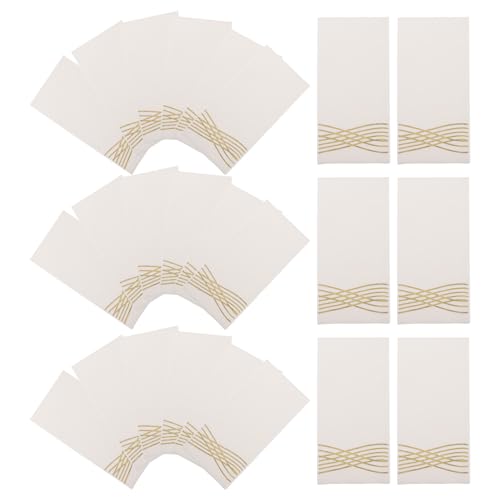 Servilletas desechables para fiestas con estampado dorado de ondas y papel absorbente rectangular