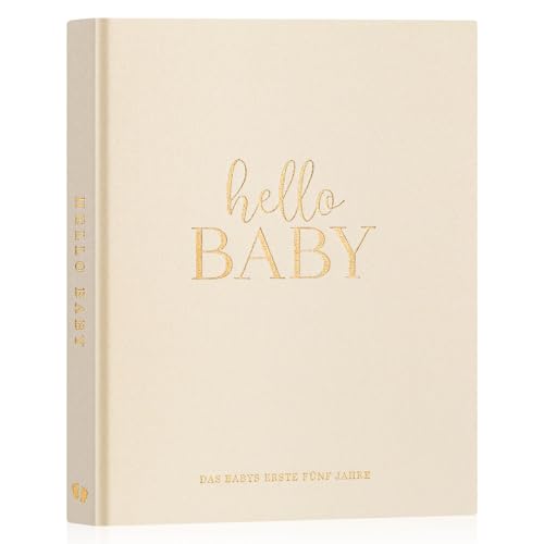 Lanpn Hello Baby - Diario per bambini con copertina rigida in