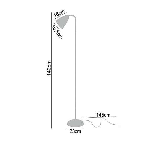 Coluna abajur de piso, Lamp Show, 142x23cm, metal preto