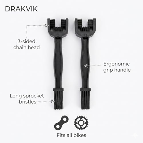 Image of Bike Chain Cleaner Brush with Premium 400 GSM Microfiber Cloth (40x30 cm) Combo | Motorcycle Cleaning Kit for Chain Maintenance, Bike Detailing, Touring, (Pack of 2)