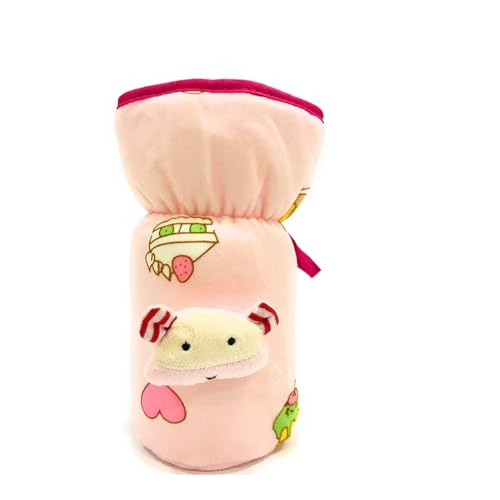 Image of Bottle Covers for Wide Neck /Broad Neck Soft Plush Stretchable Baby Feeding Bottle Cover with Strap for (250, 260, 330 ml Feeders (Multicolour) Pack of 2-Pink Yellow)