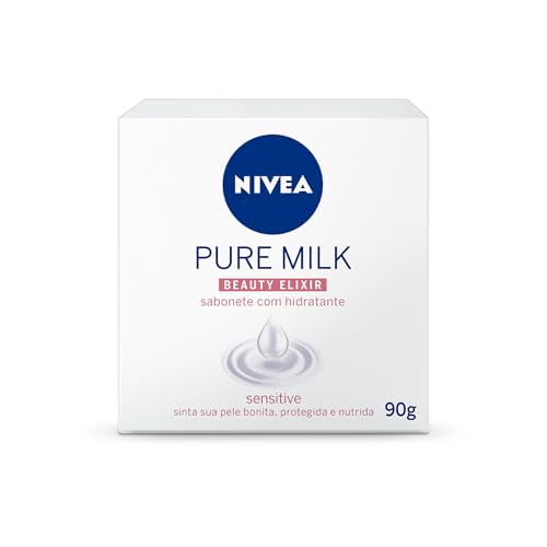 NIVEA Sabonete em Barra Pure Milk Sensitive 90g - Fórmula com vit...