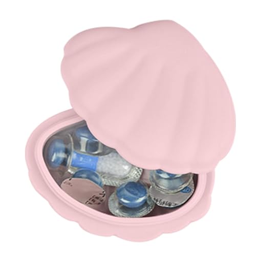 zwxqe Caja de almacenamiento portátil, caja de joyería de concha, exhibición de caja de pulsera de silicona, baratijas decorativas de estilo concha - pastillero único para el hogar para guardar joyas
