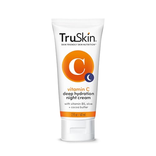 TruSkin Vitamin C Night Cream – Skin’s Natural Collagen Supporting Blend with Cocoa Butter, Vitamin B5, Botanical Essential Oils – Brightening and Hydrating Face & Neck, Firmer-Feeling Skin, 2 fl oz
