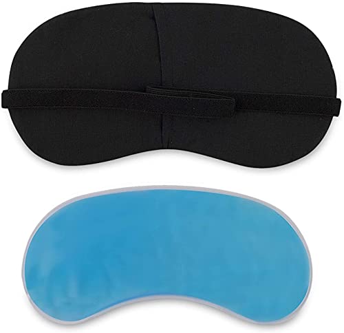 Image of 9PACK OF 3) Eye Mask For Sleeping Men Women With Cooling Gel For Night Deep Sleep, Dark Circles, Puffy Eye's, Dry Eyes And Eye Fatigue (3 PC BLACK COLOUR)