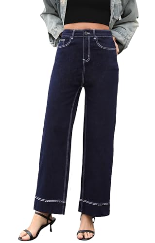 Damen High Waist Jeans - Boyfriend Style Mit Used-Look