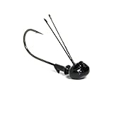 Tackle HD 3-Pack Stealth HD Jig Head, 3/16 Ounce Weedless Fishing Jigs with Fishing Hooks, Weighted Football Jig Hooks, Freshwater Jig Heads for Fishing, Black