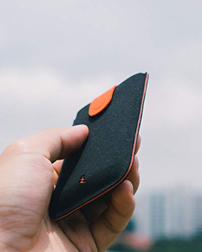 Allocacoc Slim wallet, DesignNest DAX wallet, Cascading pull-tab wallet, Hold upto 6 cards, small wallet, Card holder, Purse (RedGrey, Microfiber)3