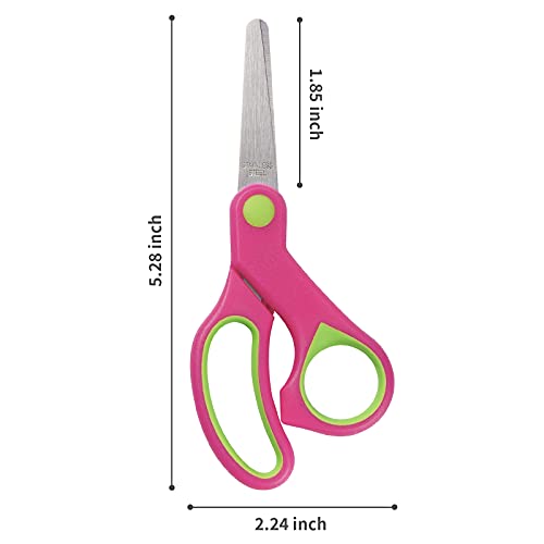 Cuttte 5” Kids Scissors, 3Pcs Child Scissors, Small Blunt Tip Scissors For Kids, Kindergarten Beginner Scissors For Crafting, Right Handed Scissors For Cutting Paper #TOP1